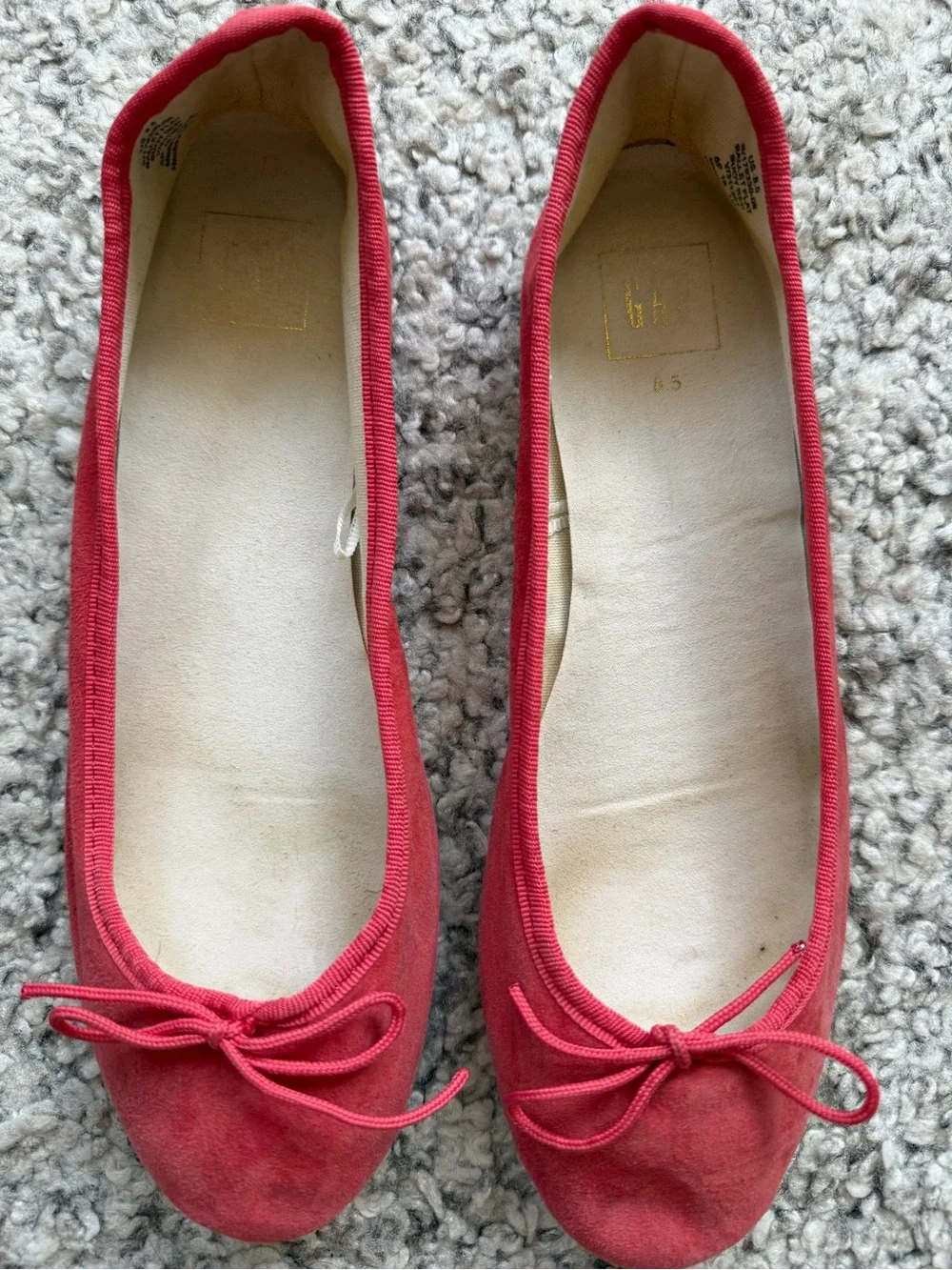 GAP coral pink Suede Bow Ballet Flats size 8.5 - Picture 4 of 6